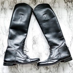 Grand Prix Equestrian Black Leather Riding Boots